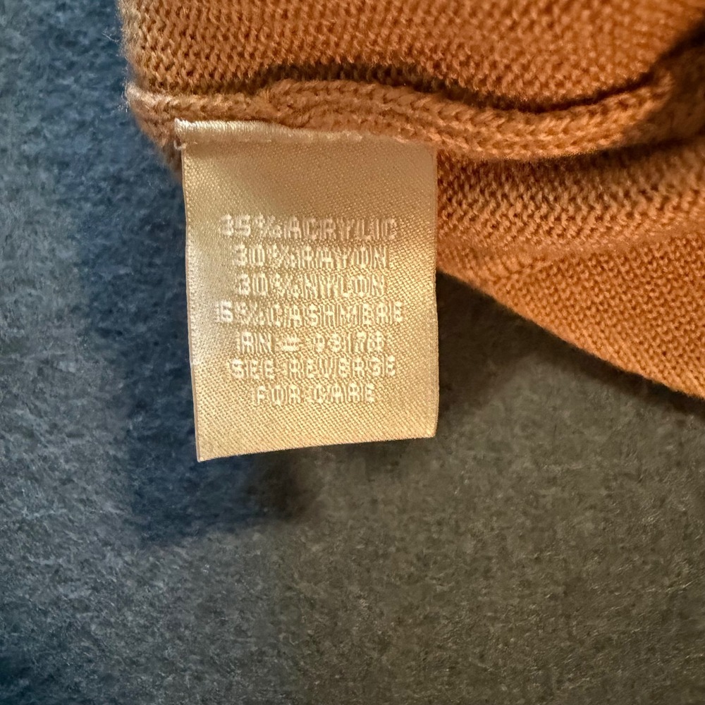 NWT Joan Vass Mock Neck Shell Sweater Womens XL Camel Tan Core Layer Casual - Picture 6 of 8
